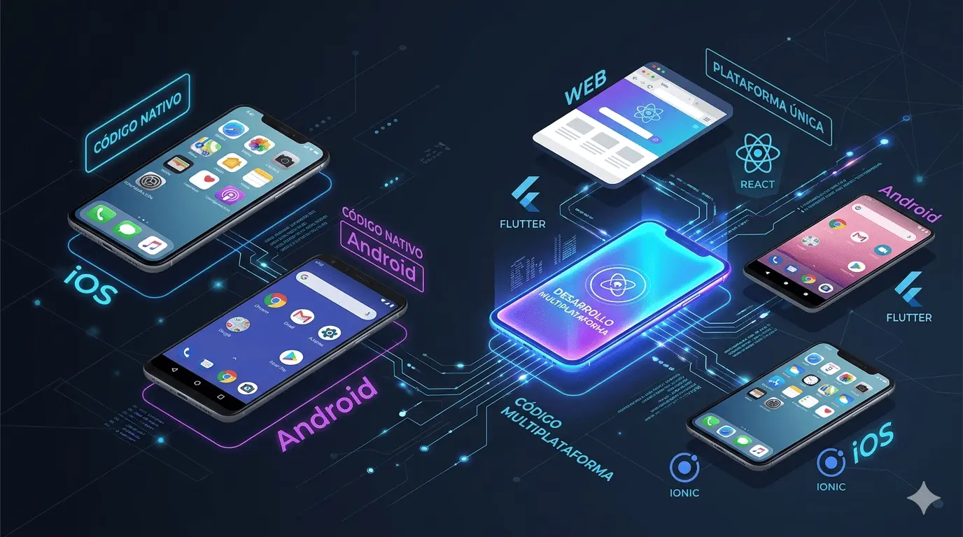 ¿Desarrollo Nativo o Multiplataforma? Guía para elegir la tecnología ideal para tu App Móvil